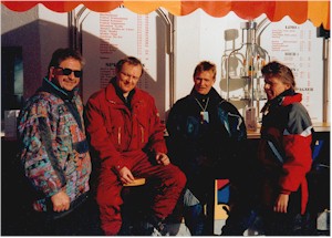 Werner, Ich, Ludger und Annette an der Rendelbar in St.Anton